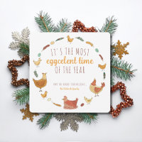Amusant Pun de poulet Carré Noël Photo