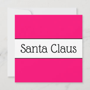 Cartes Pour Fêtes Annuelles Amusant rose vif blanc Jolly Santa Claus