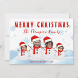 Cartes Pour Fêtes Annuelles Amusant Snowman Famille Joyeux Noël Photo<br><div class="desc">Célébrez la saison des Fêtes avec notre Funny Snowman Family Joyeux Noël Photo, un délicieux souvenir qui capture la joie des fêtes d'hiver. Cette charmante image présente une famille de bonhomme de neige fantaisiste, avec des expressions ludiques qui incarnent l'esprit de convivialité. Parfait pour les cartes de fin de année...</div>