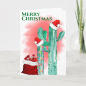 Cartes Pour Fêtes Annuelles Amusant Sud-Ouest Joyeux Noël Saguaro Cactus (Devant)