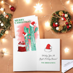 Cartes Pour Fêtes Annuelles Amusant Sud-Ouest Joyeux Noël Saguaro Cactus