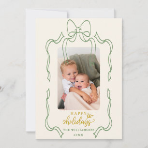 Cartes Pour Fêtes Annuelles Amusants gribouillis de Noël rétro avec un nœud po