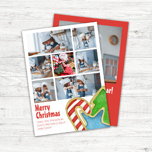 Cartes Pour Fêtes Annuelles Amusants Joyeux Noël mignon Photo Collage