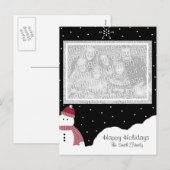 Cartes Pour Fêtes Annuelles Amusement de neige (Devant / Derrière)
