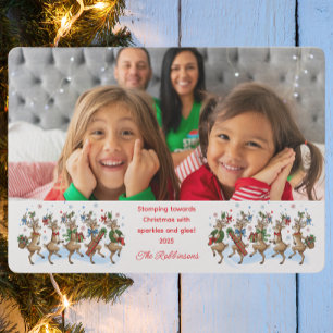 Cartes Pour Fêtes Annuelles Amusement photo : rennes qui piétinent