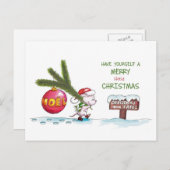 Cartes Pour Fêtes Annuelles Amusez-vous un Joyeux petit Noël - Main dessinée (Devant / Derrière)