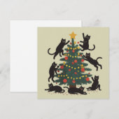 Cartes Pour Fêtes Annuelles Amusing Noël Chat Amant Bonne Année du Chat  (Devant / Derrière)