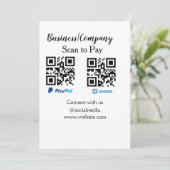Cartes Pour Fêtes Annuelles Analyser pour payer q r code paypal venmo ajouter  (Debout devant)