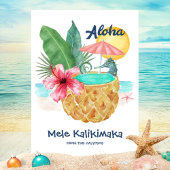 Cartes Pour Fêtes Annuelles Ananas à cheval Aloha Plage tropicale Noël