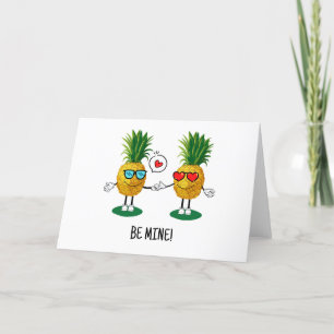 Cartes Pour Fêtes Annuelles Ananas personnalisé Emoji amour couple