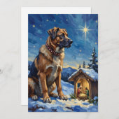 Cartes Pour Fêtes Annuelles Anatolian Shepherd Dog Guarding Nativity Scene (Devant / Derrière)