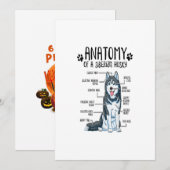 Cartes Pour Fêtes Annuelles Anatomie drôle Sibérie Husky Amoureux des chiens c (Devant / Derrière)