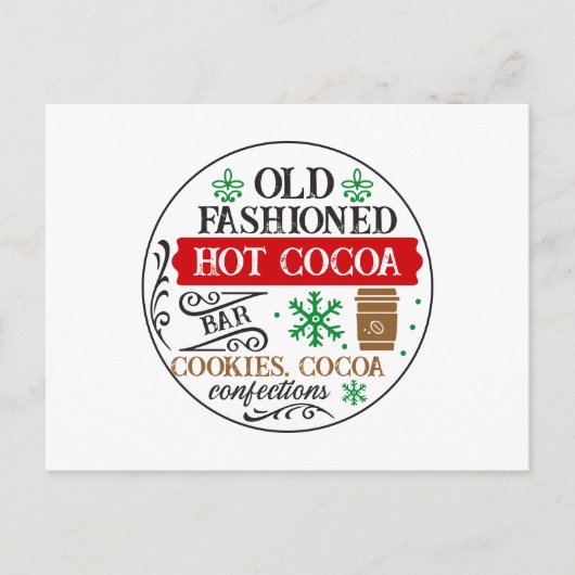 Cartes Pour Fêtes Annuelles Ancien bar à cacao chaud Noël (Devant)