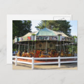 Cartes Pour Fêtes Annuelles Ancien Carrousel Joyeux Parcours (Devant / Derrière)