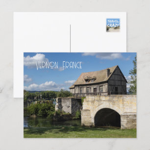 Cartes Pour Fêtes Annuelles Ancien moulin au bord de la Seine, Vernon