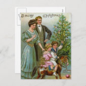 Cartes Pour Fêtes Annuelles Ancien Noël de mode (Devant / Derrière)