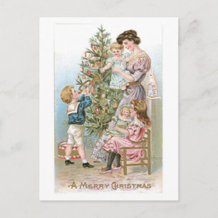 Cartes Pour Fêtes Annuelles Ancien Noël, Famille