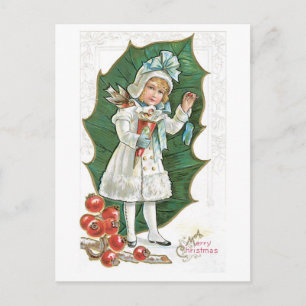 Cartes Pour Fêtes Annuelles Ancien Noël, Fille