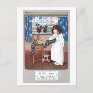 Cartes Pour Fêtes Annuelles Ancien Noël, Fille