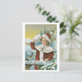 Cartes Pour Fêtes Annuelles Ancien Noël, Fille (Debout devant)