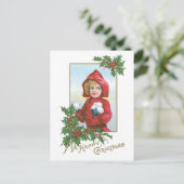 Cartes Pour Fêtes Annuelles Ancien Noël, Fille (Debout devant)