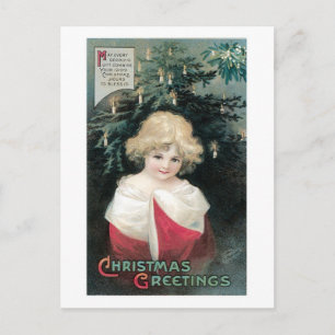 Cartes Pour Fêtes Annuelles Ancien Noël, Fille