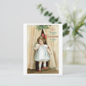 Cartes Pour Fêtes Annuelles Ancien Noël, Fille (Debout devant)