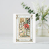 Cartes Pour Fêtes Annuelles Ancien Noël, Père Noël & Chien (Debout devant)