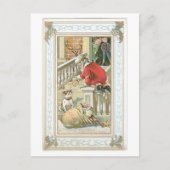 Cartes Pour Fêtes Annuelles Ancien Noël, Père Noël & Chien (Devant)