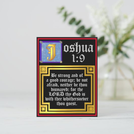 Cartes Pour Fêtes Annuelles Ancien Testament Joshua 1:9 Citation biblique écla (Debout devant)