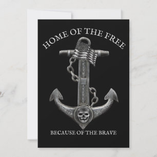 Cartes Pour Fêtes Annuelles Ancrage du drapeau américain patriotique pirate na