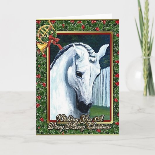 Cartes Pour Fêtes Annuelles Andalusian Dressage Horse Blank (Devant)