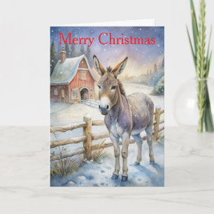 Cartes Pour Fêtes Annuelles Âne à Noël