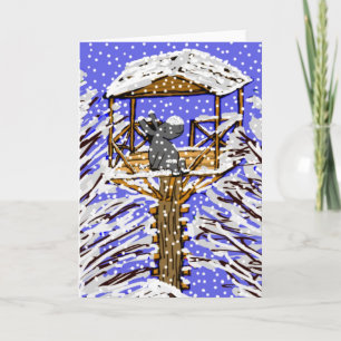 Cartes Pour Fêtes Annuelles âne dans la cabane à neige