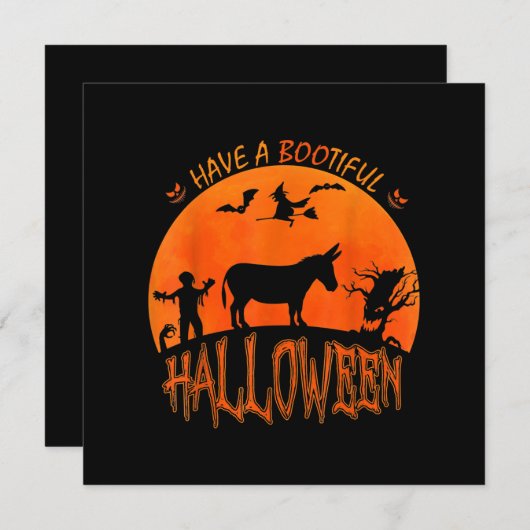 Cartes Pour Fêtes Annuelles Âne - Joyeux Halloween| Cadeau de costume effrayan (Devant / Derrière)