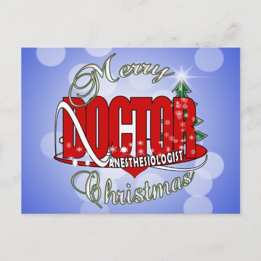 CARTES POUR FÊTES ANNUELLES ANESTHESIOLOGUE DE NOËL (Devant)