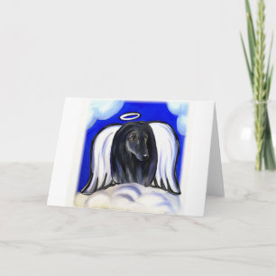 CARTES POUR FÊTES ANNUELLES ANGE AFGHAN HOUND NOIR