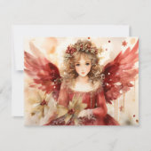 Cartes Pour Fêtes Annuelles Ange avec ailes rouges Noël (Devant)