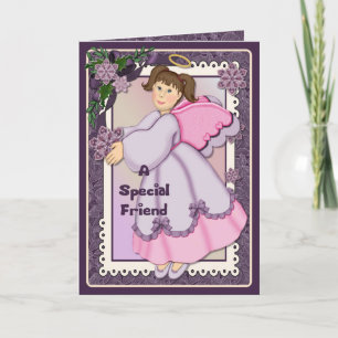 Cartes Pour Fêtes Annuelles Ange d'amitié de Noël - vers à l'intérieur