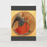 Cartes Pour Fêtes Annuelles Ange de l'annonce c1437<br><div class="desc">Les beaux-arts chrétiens représentant un ange agenouillé avec les mains serrées. Tableau sur un cercle d'or par l'artiste italienne Fra Angelico c1437.</div>