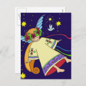 Cartes Pour Fêtes Annuelles Ange de Noël (Devant / Derrière)