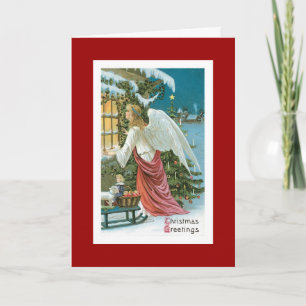 Cartes Pour Fêtes Annuelles Ange de Noël à la fenêtre