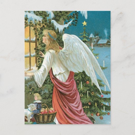 Cartes Pour Fêtes Annuelles Ange de Noël à la fenêtre (Devant)