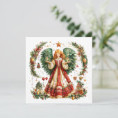 Cartes Pour Fêtes Annuelles Ange de Noël avec bougies (Debout devant)