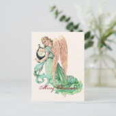 Cartes Pour Fêtes Annuelles Ange de Noël avec Harpe (Debout devant)