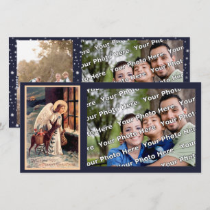 Cartes Pour Fêtes Annuelles Ange de Noël avec la photo de cerf