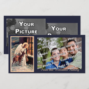 Cartes Pour Fêtes Annuelles Ange de Noël avec la photo de cerf