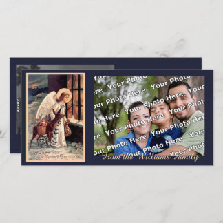 Cartes Pour Fêtes Annuelles Ange de Noël avec la photo de cerf