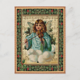 Cartes Pour Fêtes Annuelles Ange de Noël avec violon