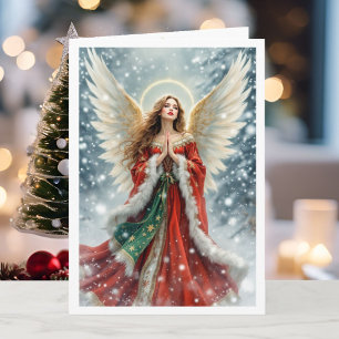Cartes Pour Fêtes Annuelles Ange de Noël Bonne Nouvelle & Grande Joie Félicita